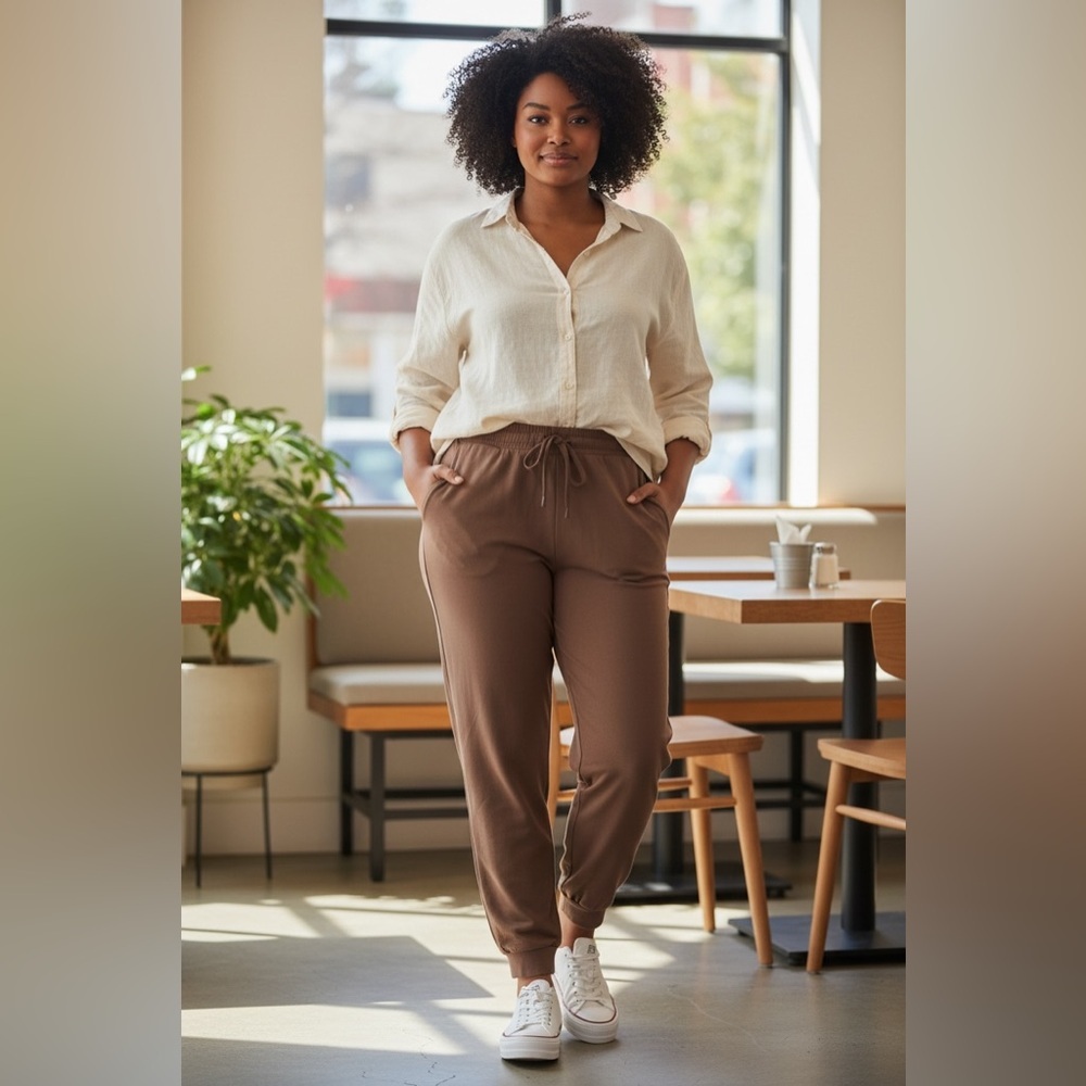 New Mix Women's Tan Drawstring Joggers